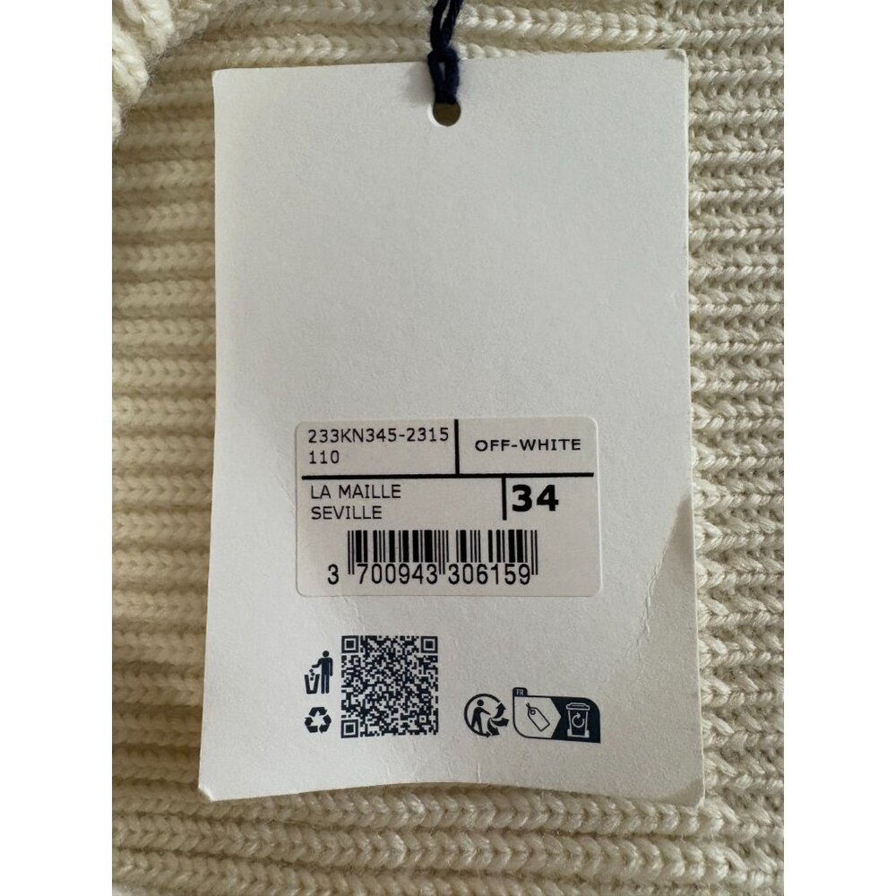 Jacquemus la maille seville wool sweater sz 34 XS color off white NWT mspr $560 - Picture 8 of 11